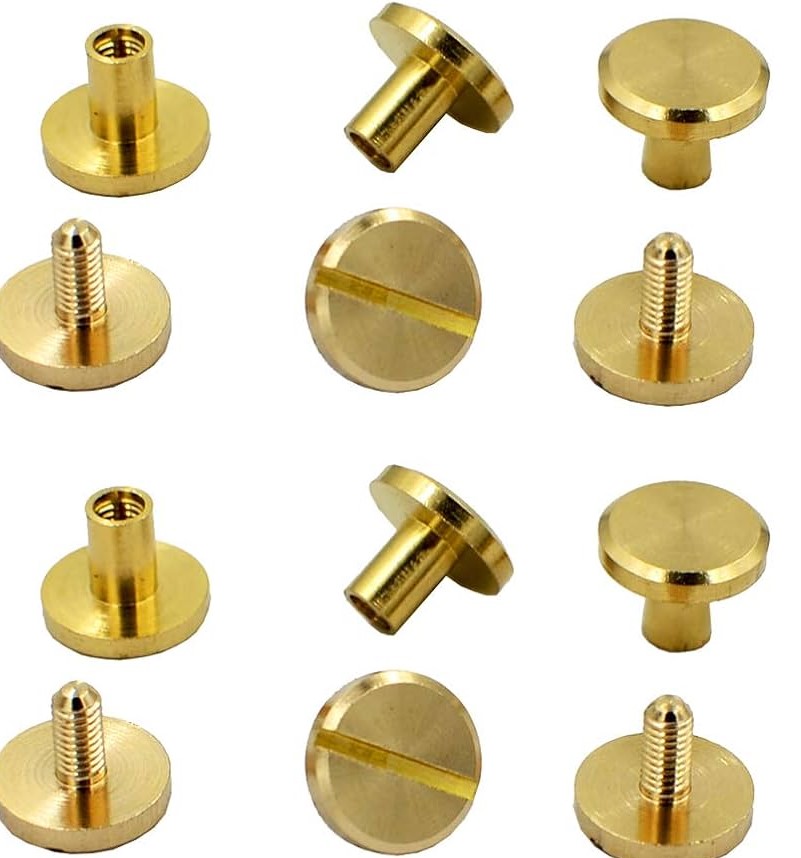 Brass Screws and Threaded Studs All Thread Rods, Precision Machined Threaded Fasteners for Machinery Automotive and Industrial Equipment Assembly